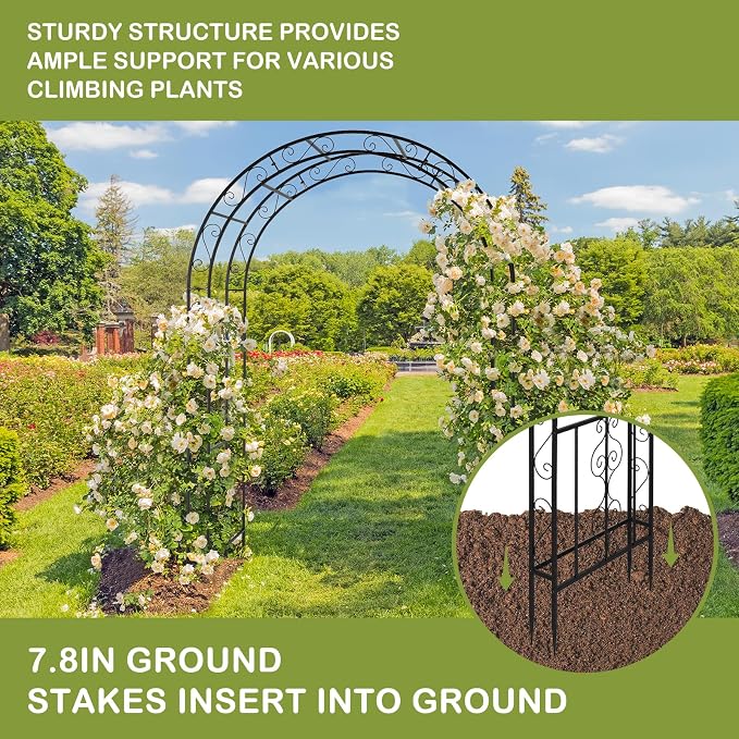 Outvita 7FT Garden Arch Arbor - Image 6