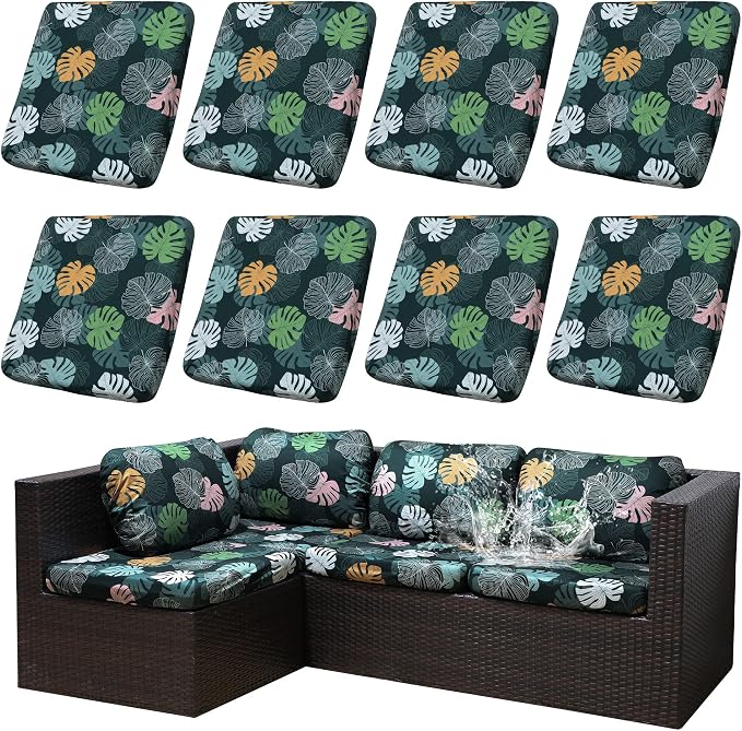 Outdoor Cushion Covers Set, Replacement by SUKAIKEQA