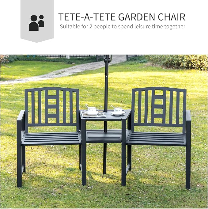 Outsunny Metal Garden Bench - Image 4
