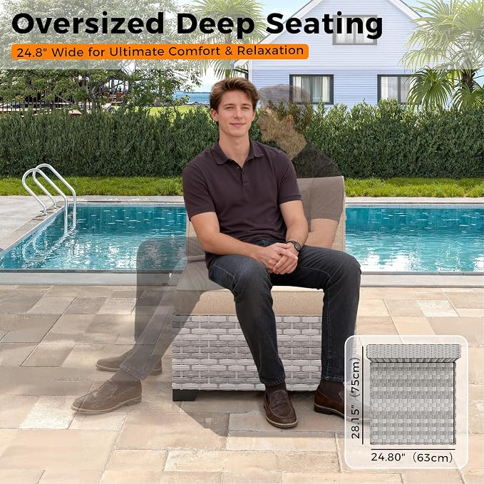 14-Seat Outdoor Wicker Patio Furniture Set - Image 6