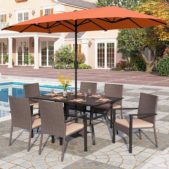 PHI VILLA 7 Pieces Patio Dining Set - Image 7