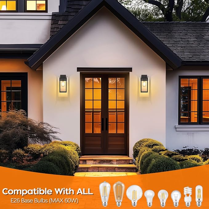 WIHTU 13in Dusk to Dawn Outdoor Lighting Fixtures, Exterior Front Porch Light - Image 3