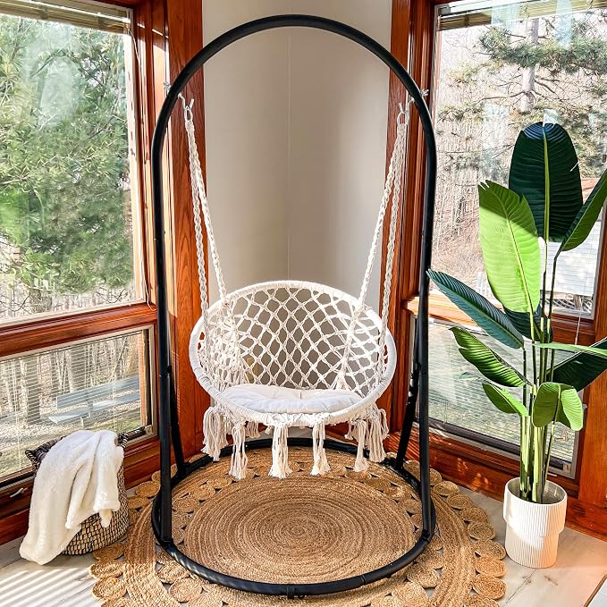 SUNCREAT Hammock Chair with Stand Included, Heavy Duty Hanging Chair with Stand by SUNCREAT