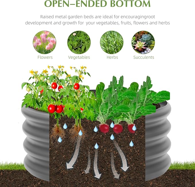 2-Pack 2x1ft Galvanized Raised Garden Bed, Outdoor Planter Bed, Metal Planter - Image 3