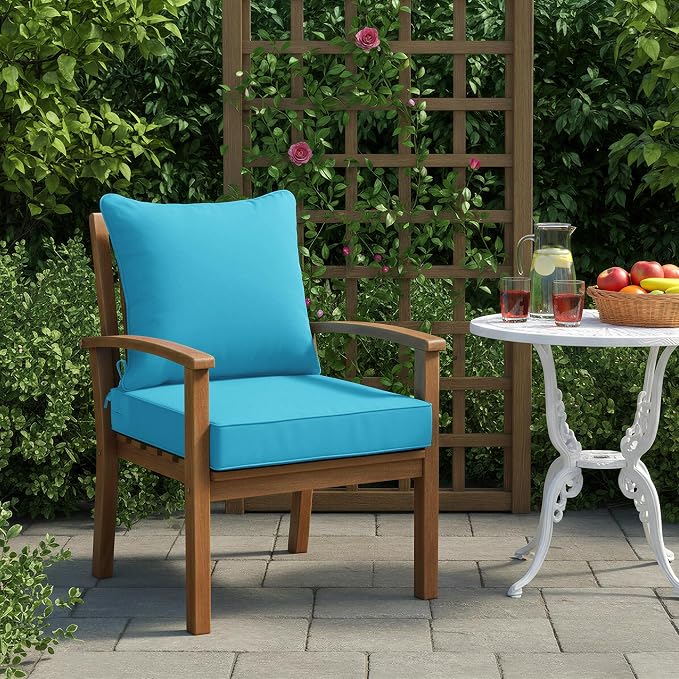 Outdoor Chair Cushions, Waterproof Backrest and Seat Cushion Set - Image 2