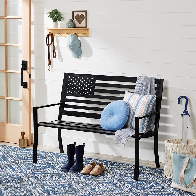 Best Choice Products Outdoor Bench 2-Person Steel Indoor/Outdoor Bench - Image 5