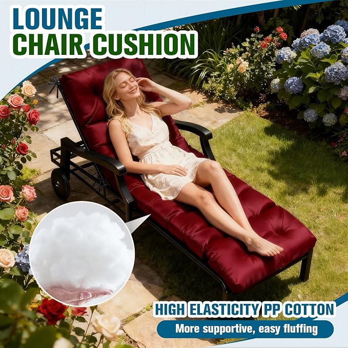 MTMR Chaise Lounge Cushion Outdoor, Non-Slip Chair Cushion - Image 4
