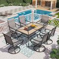PHI VILLA 7 Piece Patio Dining Set, 6 Swivel Patio Chairs by PHIVILLAThepioneerofcomfortablehouseholdsupplies
