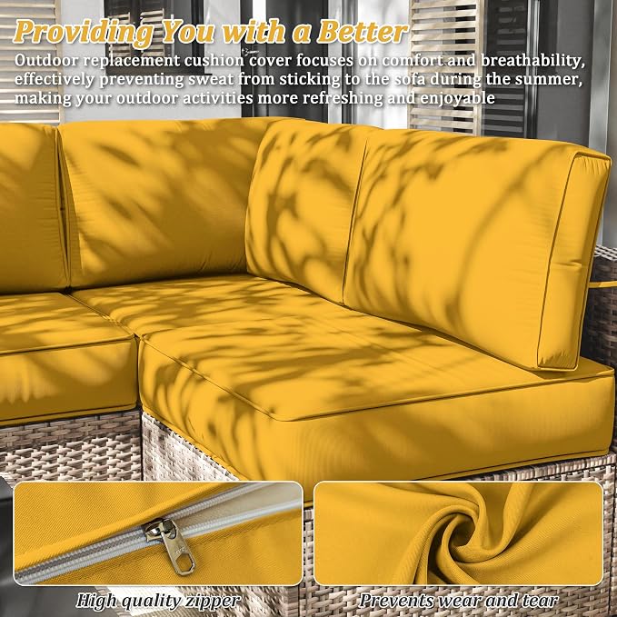 14 Pcs Outdoor Cushion Slipcovers Outdoor Patio Cushion Covers Replacement - Image 4