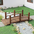 HOMEDIARY 5 FT Fir Wood Garden Bridge, Outdoor Stained Wood Arc Footbridge by HOMEDIARY