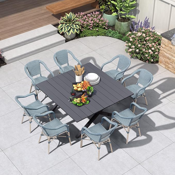 PURPLE LEAF 9 Pieces Outdoor Dining Set Patio Furniture Set by PURPLELEAF