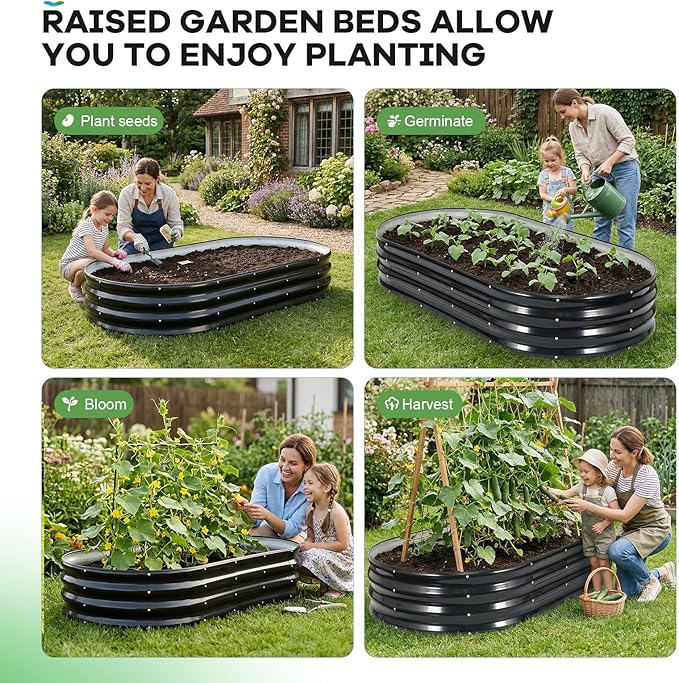Galvanized Raised Garden Bed Outdoor, Rust-Resistant Garden Planter Box - Image 5