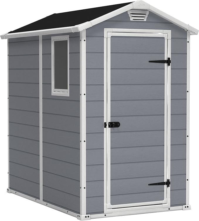 Keter Manor 4x6 Resin Outdoor Storage Shed Kit-Perfect to Store Patio Furniture by Keter