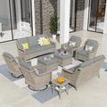 HOOOWOOO 9 Piece Patio Furniture Conversation Sets by DesignforBetterLife