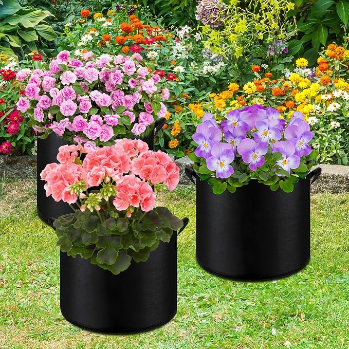 6-Pack 7 Gallon Grow Bags - 300G Heavy Duty Aeration Fabric Pots - Image 7