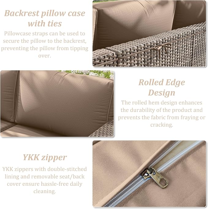 14 Pcs Outdoor Cushion Slipcovers Outdoor Patio Cushion Covers Replacement - Image 5