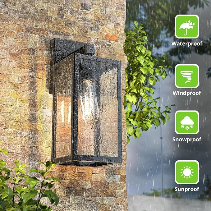 MAXvolador Outdoor Wall Sconce, Exterior Waterproof Wall Lantern Light Fixtures - Image 6