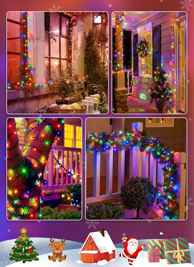 Brightown Solar Christmas Lights Outdoor, 4 Pack Total 184FT 480 LED Solar - Image 8