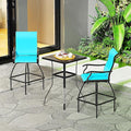 LEVELEVE Patio Bar Set 2pcs Swivel Bar Stools Outdoor Bistro Textilene by Enjoyyourlife