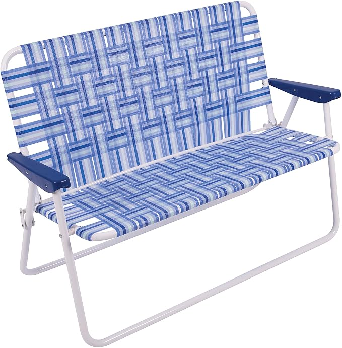 Camp & GO 16" Extended Height Folding Double Wide Web Lawn Chair Loveseat by CAMPGO