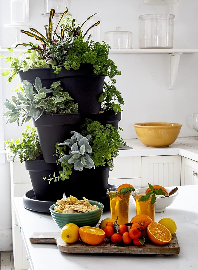 The HC Companies Terrace Planter 23” Vertical Herb Garden Planter, 3 Tiered - Image 3