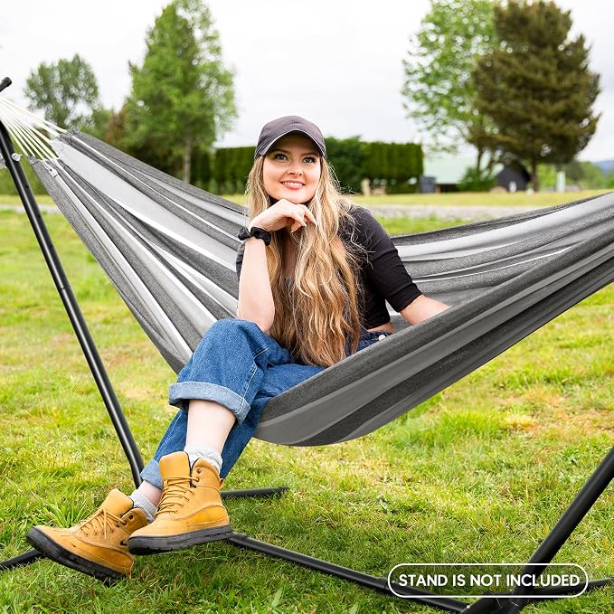 SUNCREAT Hammocks for Outside, Portable Heavy Duty Tree Hammock, Dark Gray & - Image 2