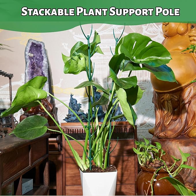 10 Pack Adjustable Plant Support Stakes, Stackable Plant Support Pole - Image 9