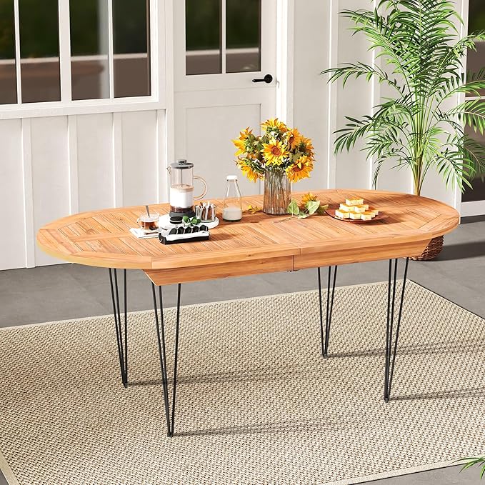 Tangkula 71" Outdoor Dining Table - Image 8