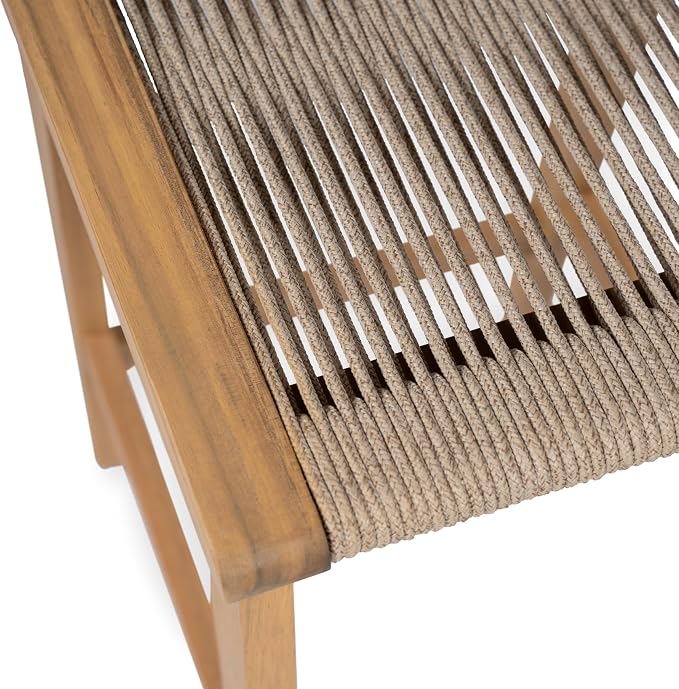 Christopher Knight Home Lily Set of 2 Patio Barstool, Acacia Wood & Woven Rope - Image 10
