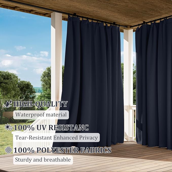 Gazebo Universal Replacement Privacy Curtain, 4-Panels Sidewall Curtains - Image 5