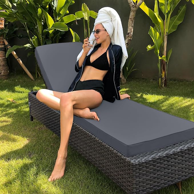 Chaise Lounge Cushion Outdoor, Waterproof and Stain-Resistant Lounge Deck - Image 7