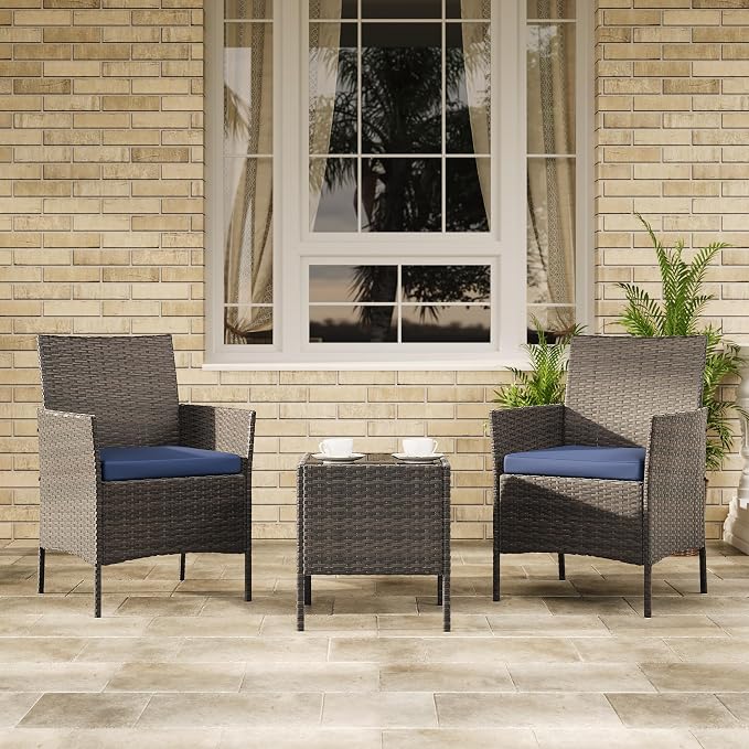 GAOMON 3-Piece Patio Furniture Set, Modern PE Rattan Conversation Set - Image 6