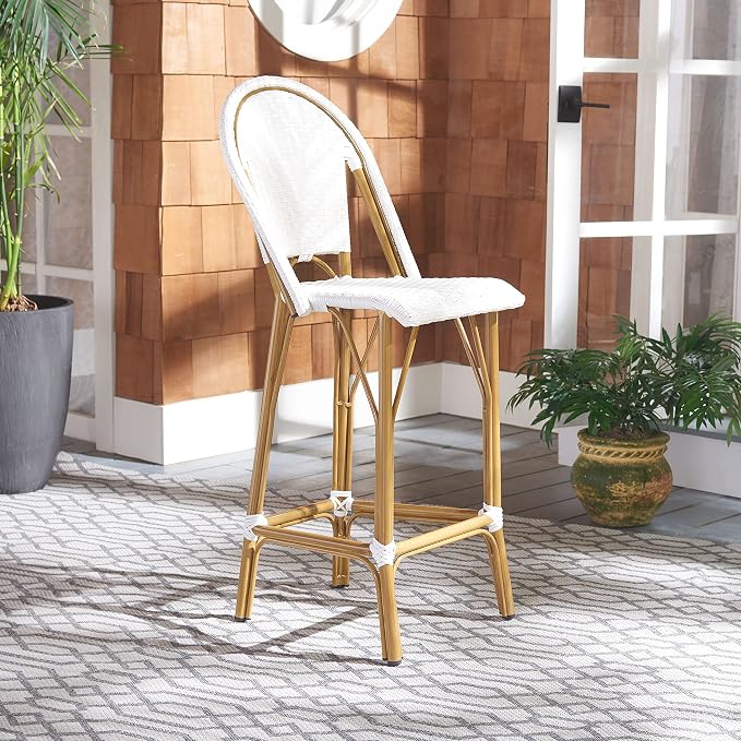 Safavieh PAT4008C Outdoor Collection Ford White French Bistro 30-inch Bstro Bar - Image 2