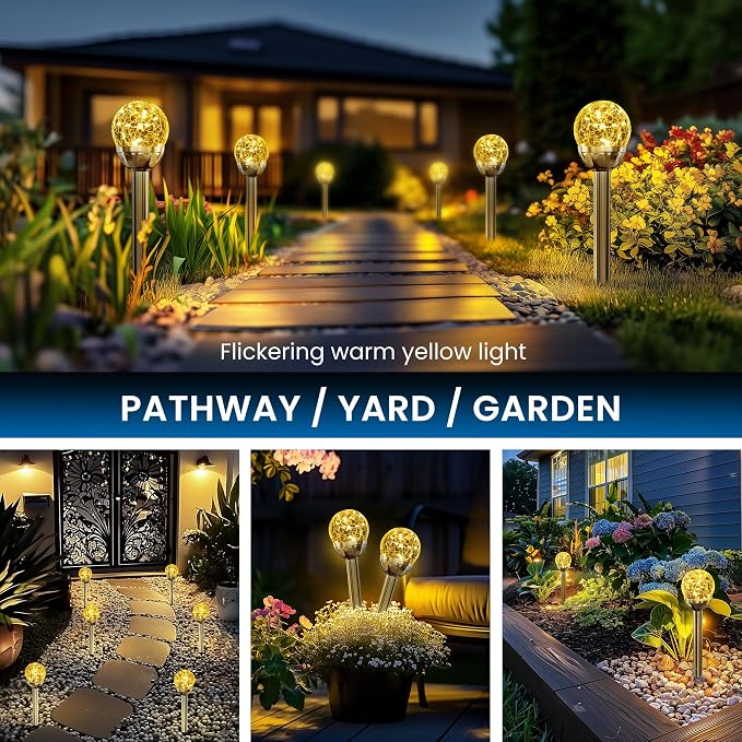SOLPEX Solar Garden Lights String, 6 Pack Outdoor Christmas Decoration Warm - Image 6