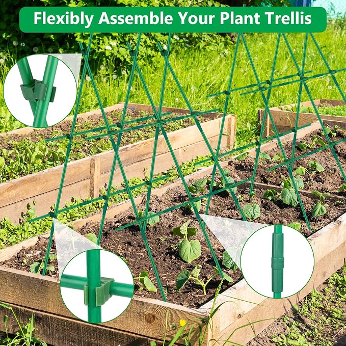 Lezmarket 36 Pack Garden Stakes, Plant Support Stakes, DIY 4ft 5ft 6ft 7ft - Image 5