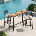 Crestlive Products Outdoor Bar Table and Chairs Set, 3 Piece Outside Patio Bar by CrestliveProducts