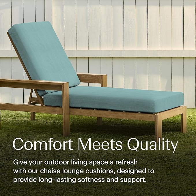Honeycomb Outdoor Heritage Chaise, 24 x 73, Textured Solid Coastal Blue Chair - Image 2