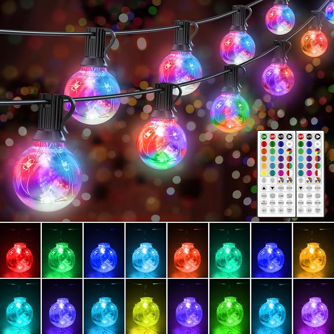 LED Outdoor String Lights, 30FT Connectable G40 Patio Light Outdoor Waterproof - Image 3