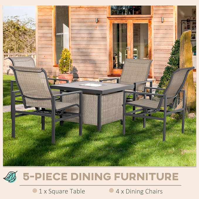 Outsunny 5 Piece Outdoor Dining Set - Image 3