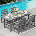 SERWALL Modern Patio Dining Set, 5-Piece Rectangular HDPE Dining Table by SERWALL