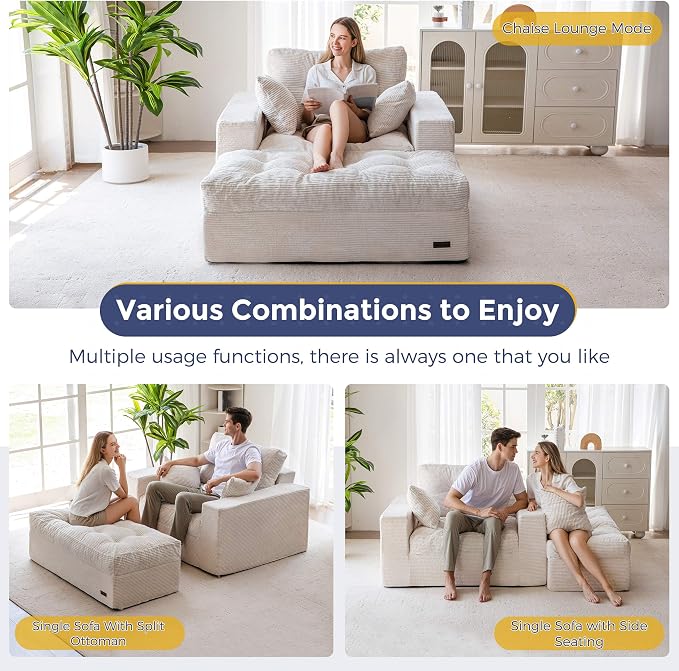 MAXYOYO Modular Sectional Chaise Lounge Sofa, Upholstered Lounge Chair - Image 3