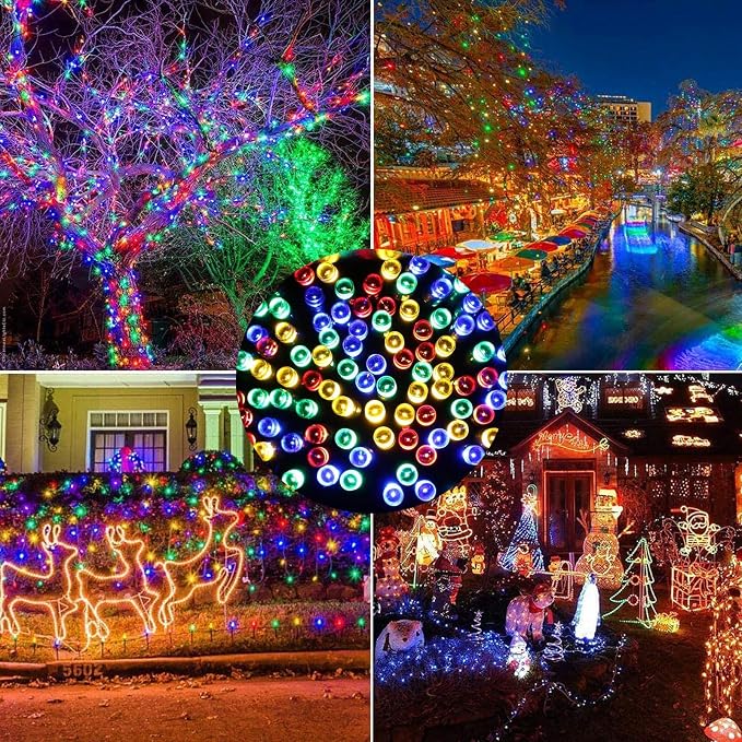 Joomer Solar Christmas Lights Outdoor, 105FT 300 LED 8 Modes Solar String - Image 5