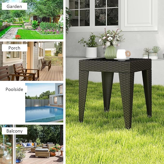 Kinfant Rattan Patio Side Table - Image 5