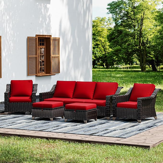 Joyside Wicker Patio Furniture Sets, 5 Pieces Upgraded Large Size Outdoor by Joyside