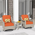 HOOOWOOO 3 Piece Patio Furniture Bistro Sets, Outdoor Wicker Swivel Rocking by DesignforBetterLife