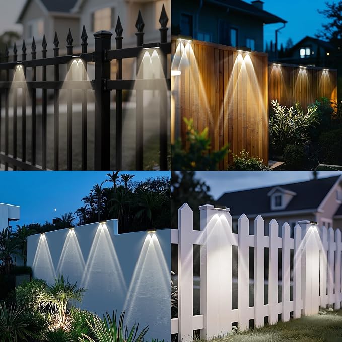 Peasur Solar Fence Lights Outdoor, 8 Pack Step Light Solar Powered, Waterproof - Image 5
