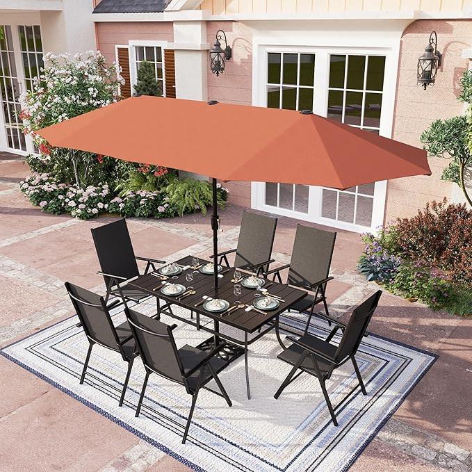PHI VILLA Outdoor Patio Dining Set by PHIVILLAThepioneerofcomfortablehouseholdsupplies