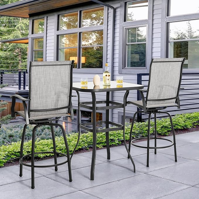 NUU GARDEN 3 Piece Outdoor Patio Bar Set, Patio Bar Furniture Set, Outdoor - Image 3