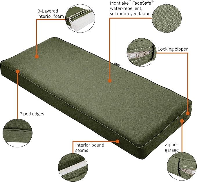 Classic Accessories Montlake FadeSafe Water-Repellent 59 x 18 x 3 Inch Outdoor - Image 4