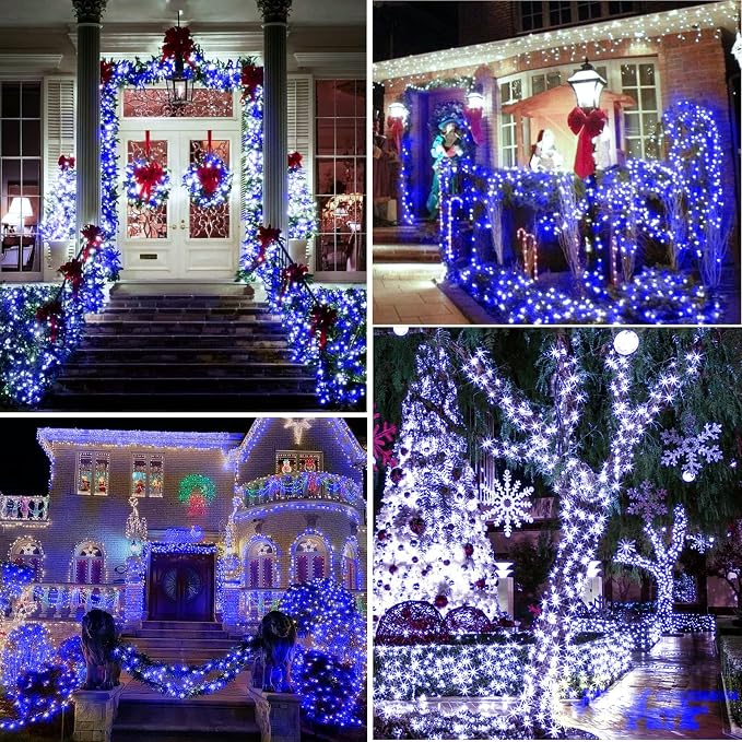 KNONEW Outdoor Christmas Lights 99ft 300 LED String Lights 8 Modes & Timer - Image 6